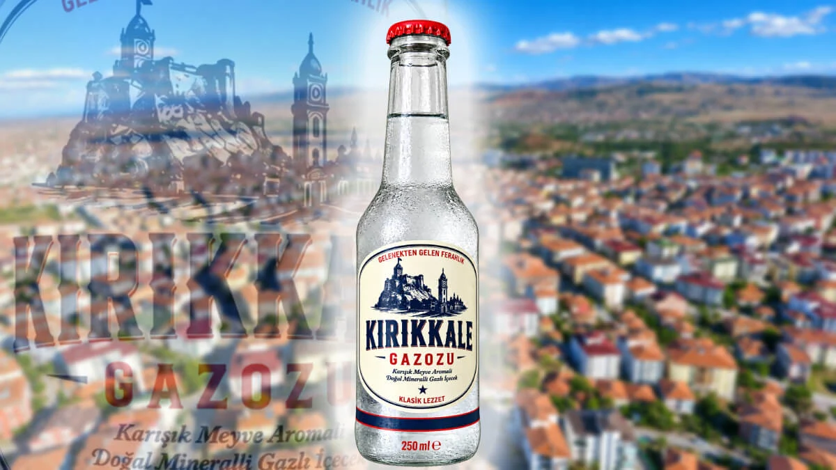 Kırıkkale şehir manzarasının önünde Kırıkkale Gazozu